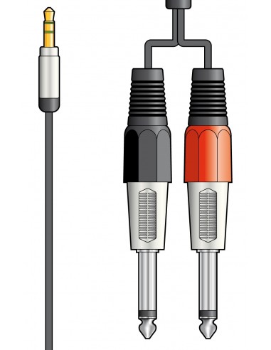 Cable Minijack 3,5 mm estéreo a 2 Jacks 6,3 mm mono - RADIO COLON