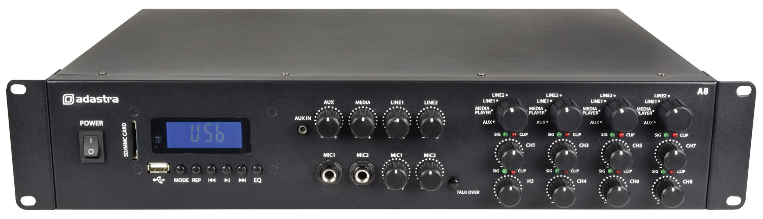 Amplificador multicanal profesional 8 x 200W RMS