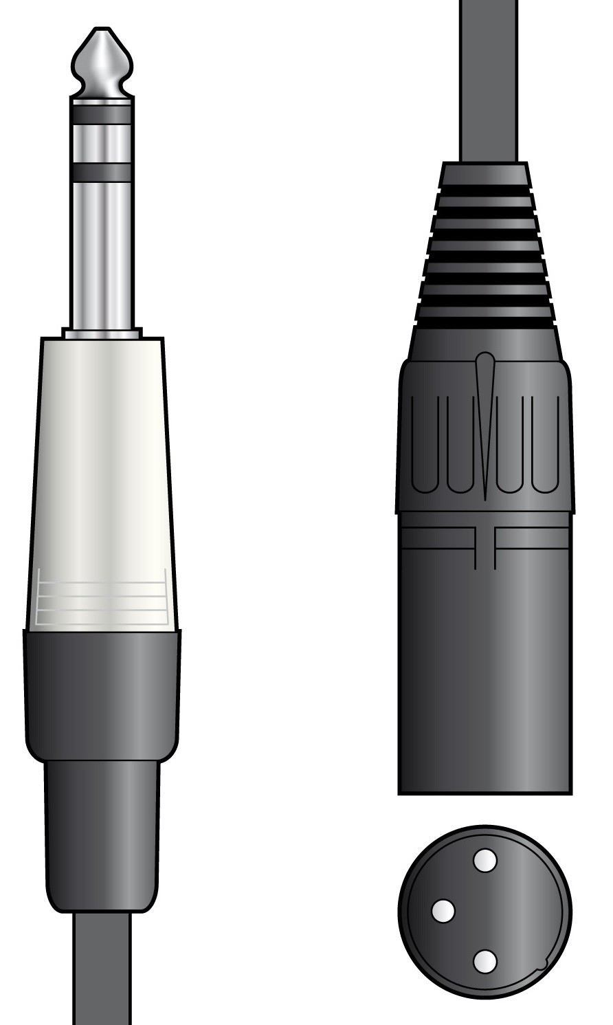 Cable XLR Macho - Jack 6.3mm Stereo 3.0 metros